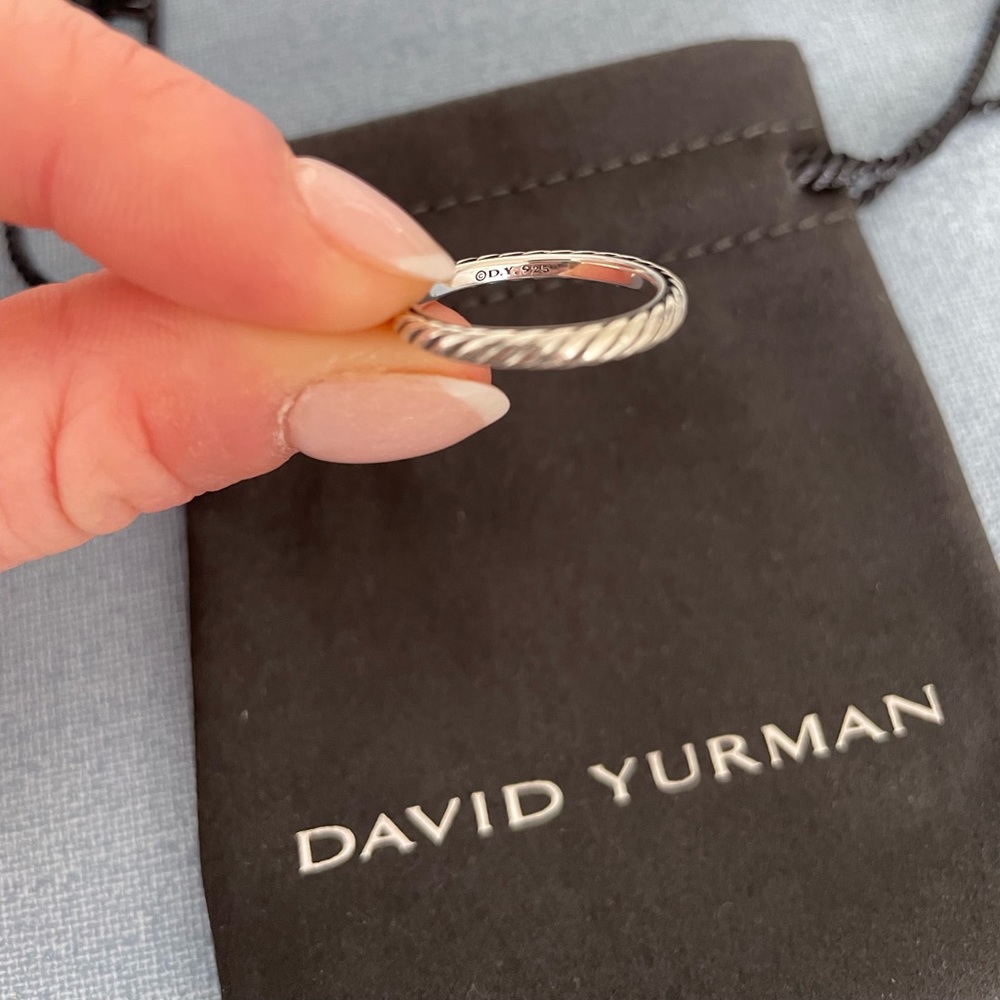 David Yurman Sterling Silver Cable Twist Ring - stacking, size 6.5